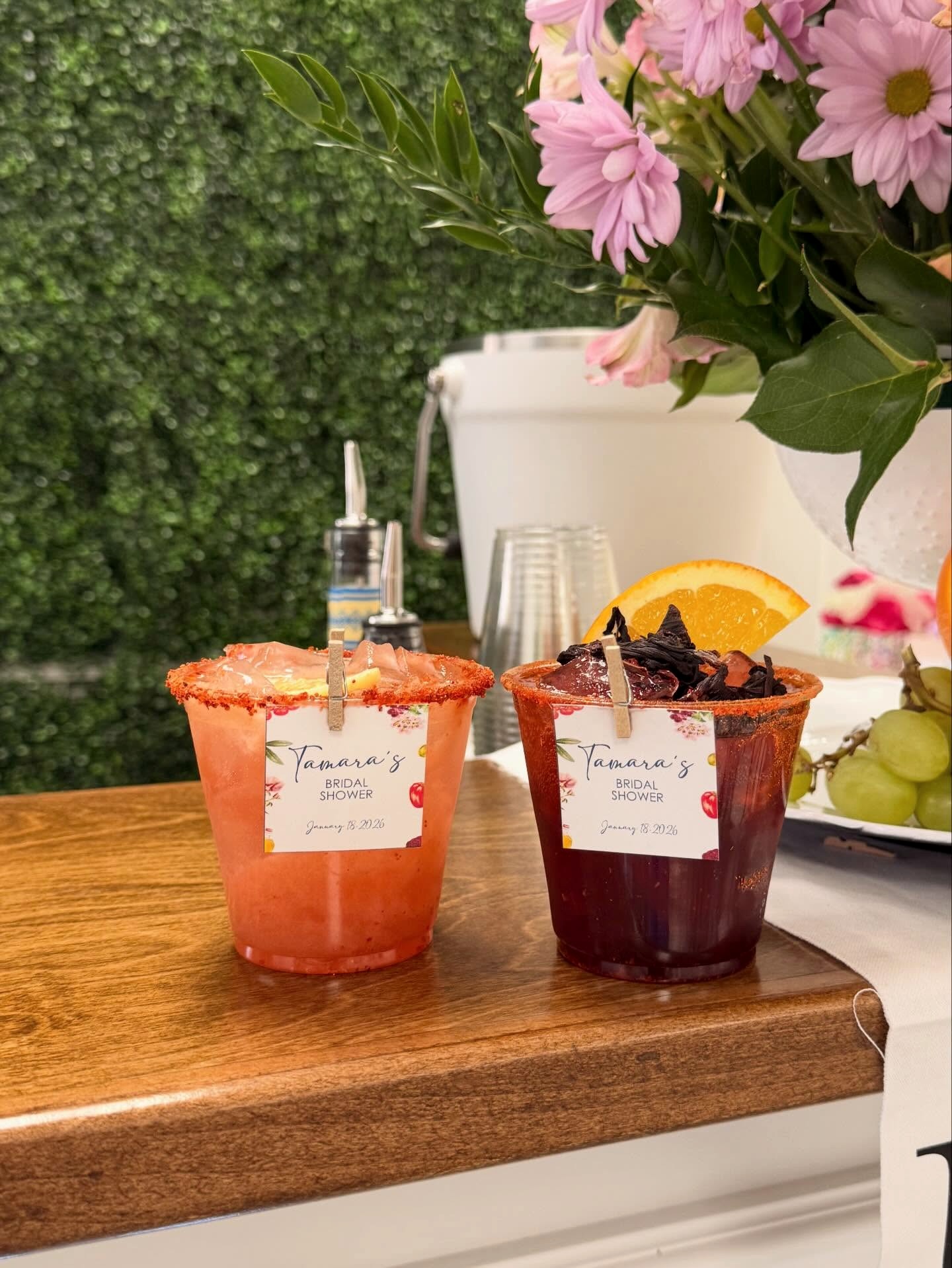 Bridal shower custom cups and drink details