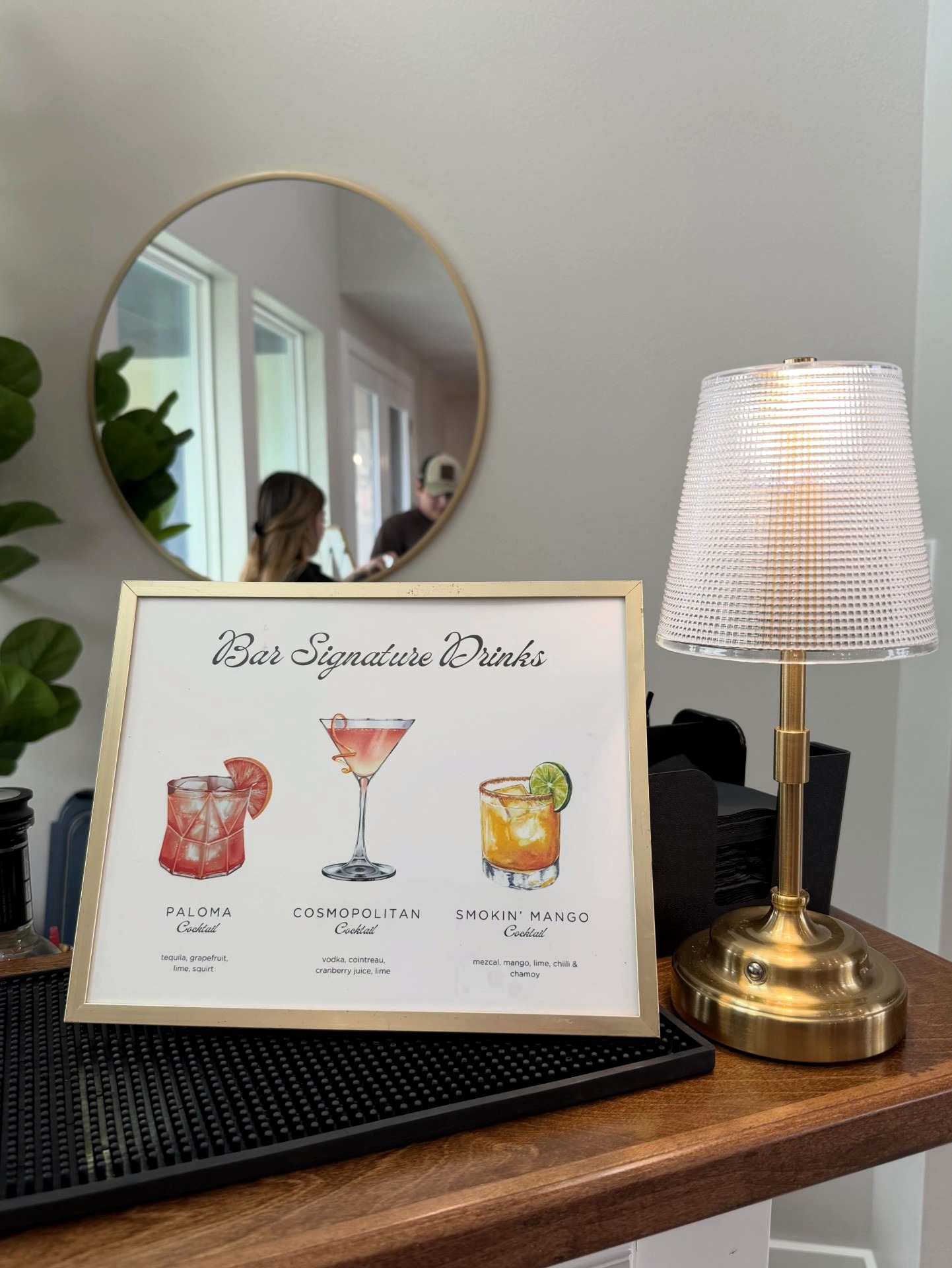 Custom open house drink menu by La Mezcla