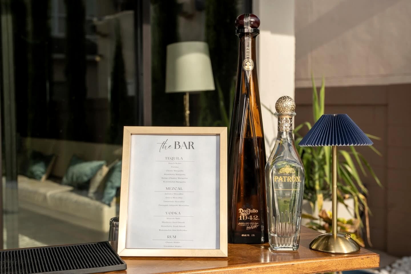 Poolside custom drink menu by La Mezcla